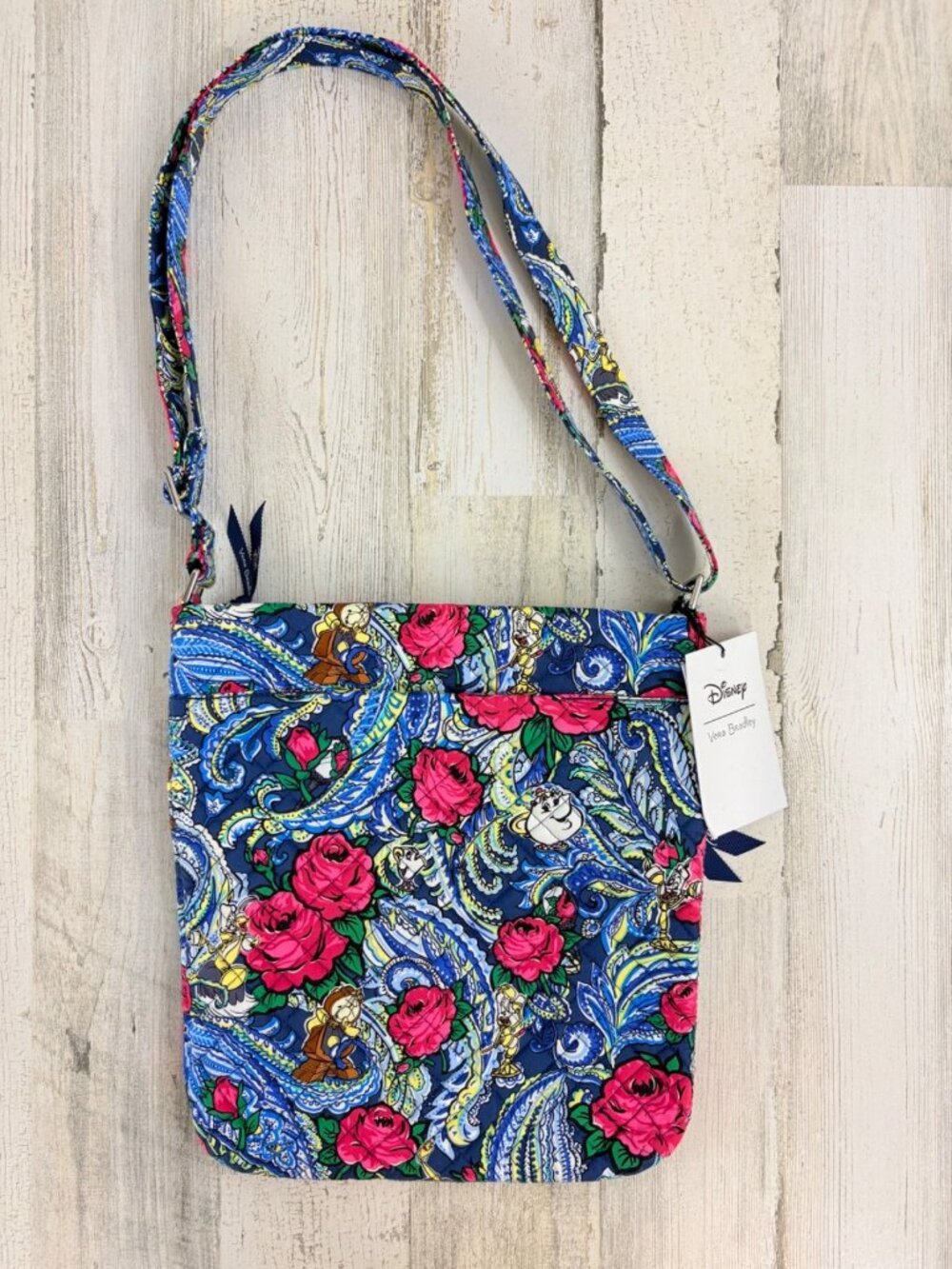 Vera Bradley Disney Beauty and the Beast Enchanted Rose Triple Zip Hipster NWT